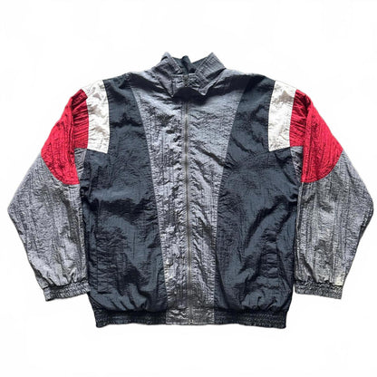 Vintage Y2k Grey, White & Black Metalic Looking Windbreaker [COPY]