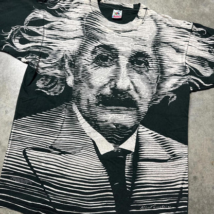 Albert Einstein All Over Front Print Vintage 90's T-Shirt [COPY]