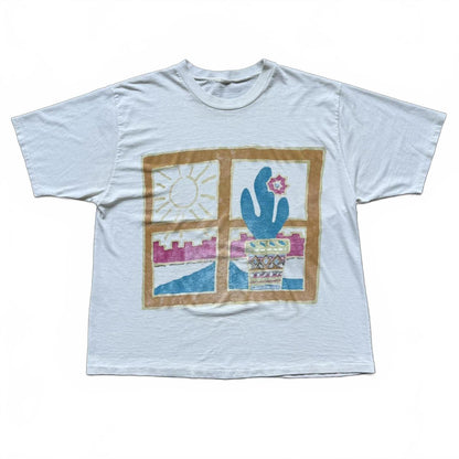 Window With Cactus Vintage Faded Graphic T-shirt [COPY]