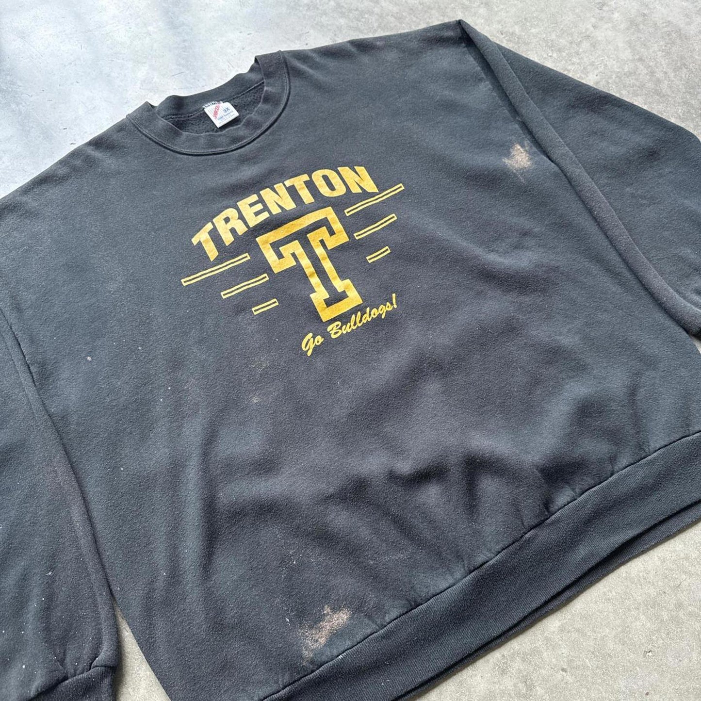 Trenton “Go Bulldogs” 80’s Jerzees Black Faded Crewneck  [COPY]
