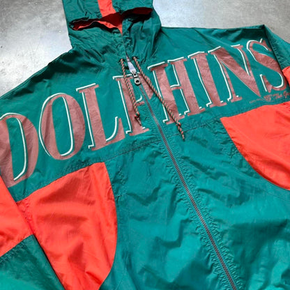 Miami Dolphins 1994 Spell Out NFL Vintage Windbreaker Jacket [COPY]