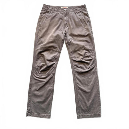 Brown Canvas Cargo Pants With A Distressed Look  [COPY]