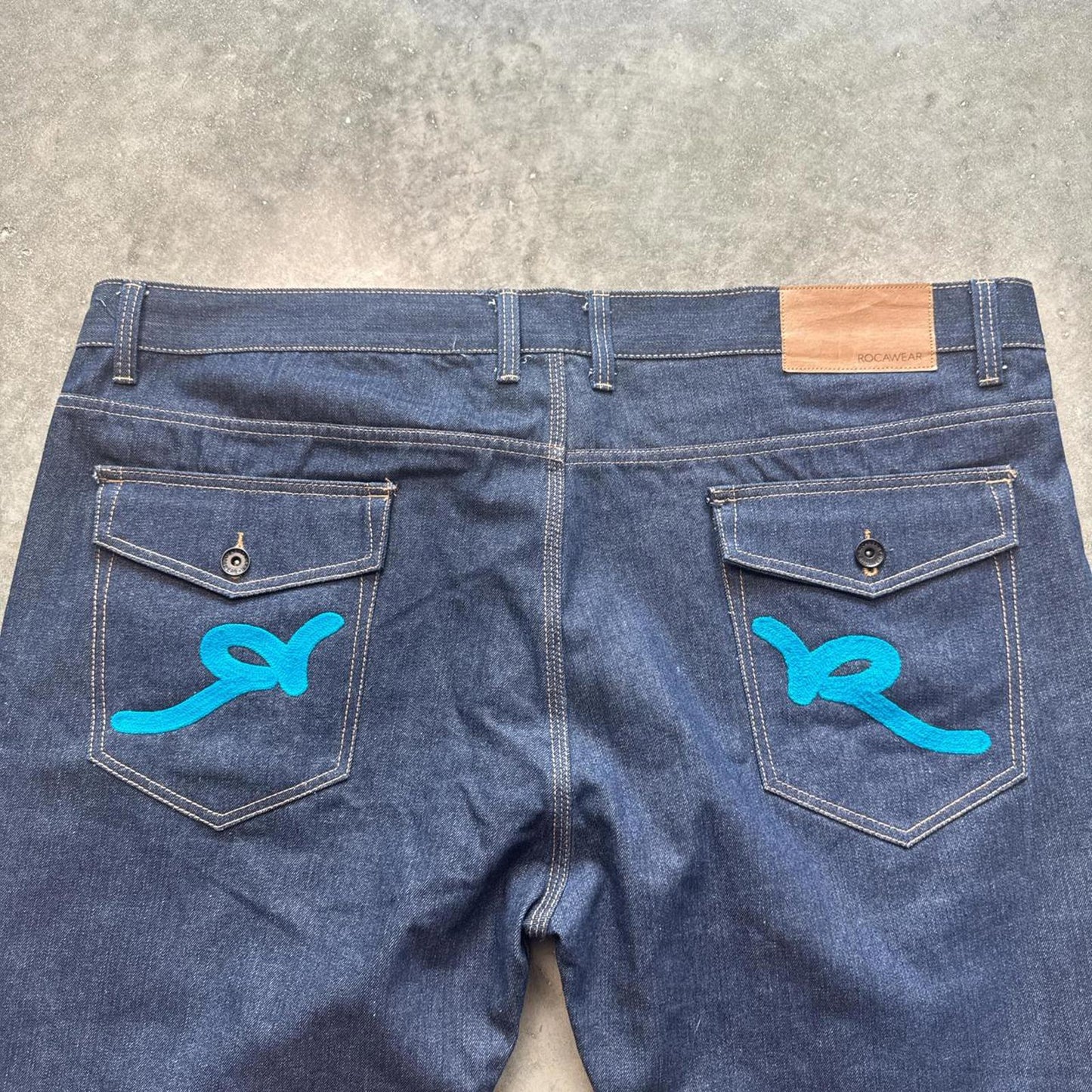 Blue Rocawear Straight Leg Jeans With Unique Back Pocket  [COPY]