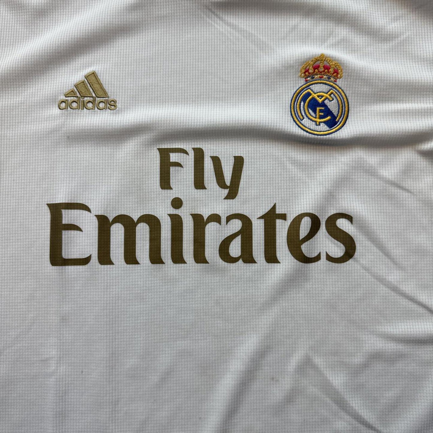Adidas Real Madrid 2019/20 White & Gold Football T-Shirt [COPY]