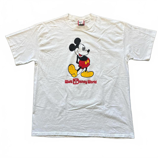 White Mickey Mouse Disney World 90's Single Stitch T-Shirt [COPY]