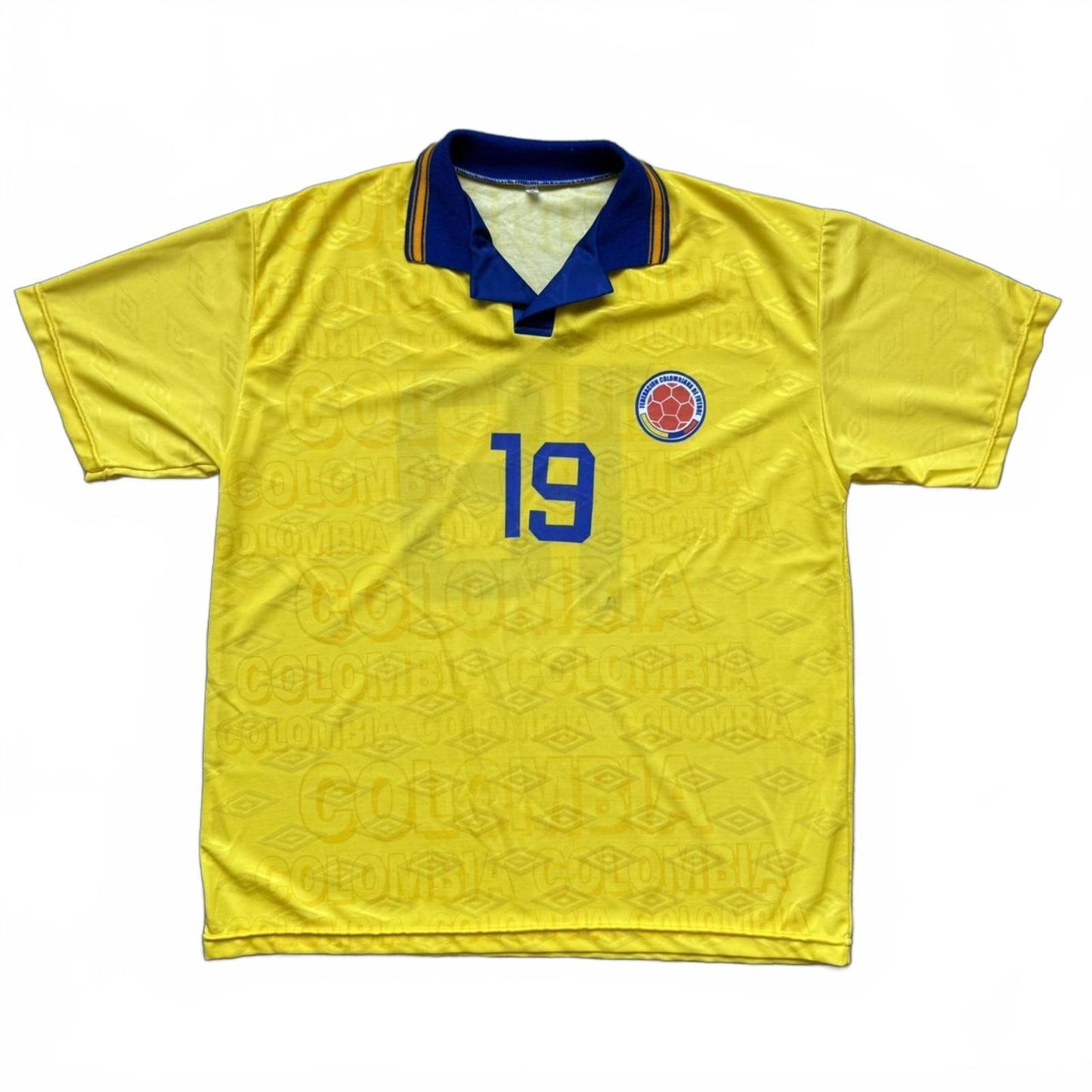 90s Umbro Colombia National Home #19 Soccer Futbol Jersey [COPY]