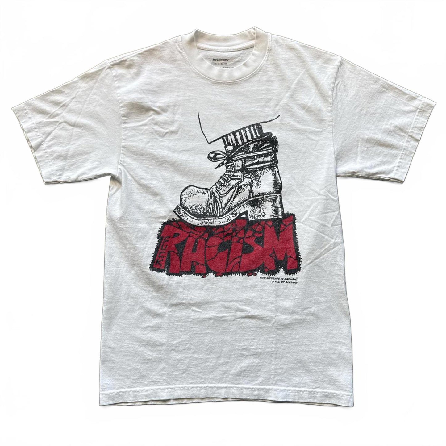 Andrew Stomp On "Racism" T-Shirt With Bold Red & Black [COPY]