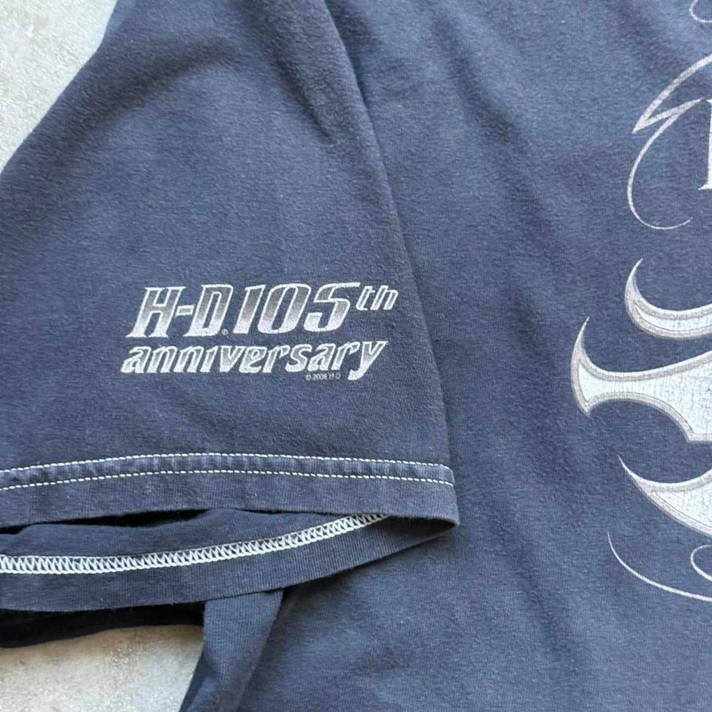 Harley-Davidson 2008 “105th anniversary skull” Y2K T-shirt [COPY]