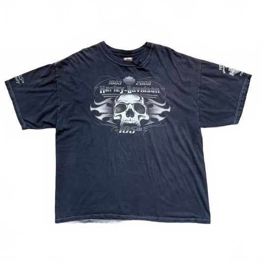 Harley-Davidson 2008 “105th anniversary skull” Y2K T-shirt [COPY]