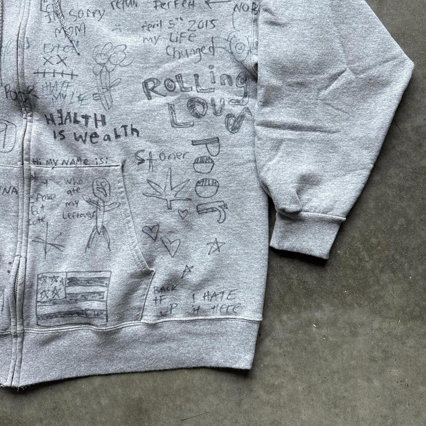 Poor Parker Hoodie Jacket With Hand Written Graffiti Design  [COPY]