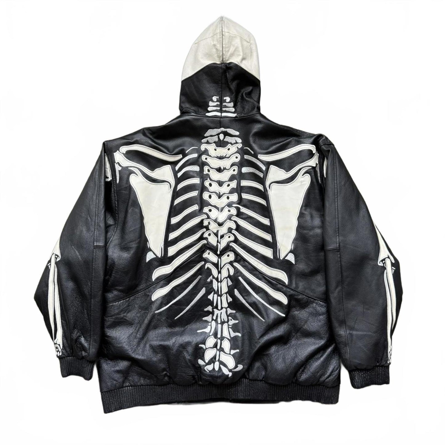 Vilanto French Vintage Skeleton Leather Full Zip Up Jacket [COPY]