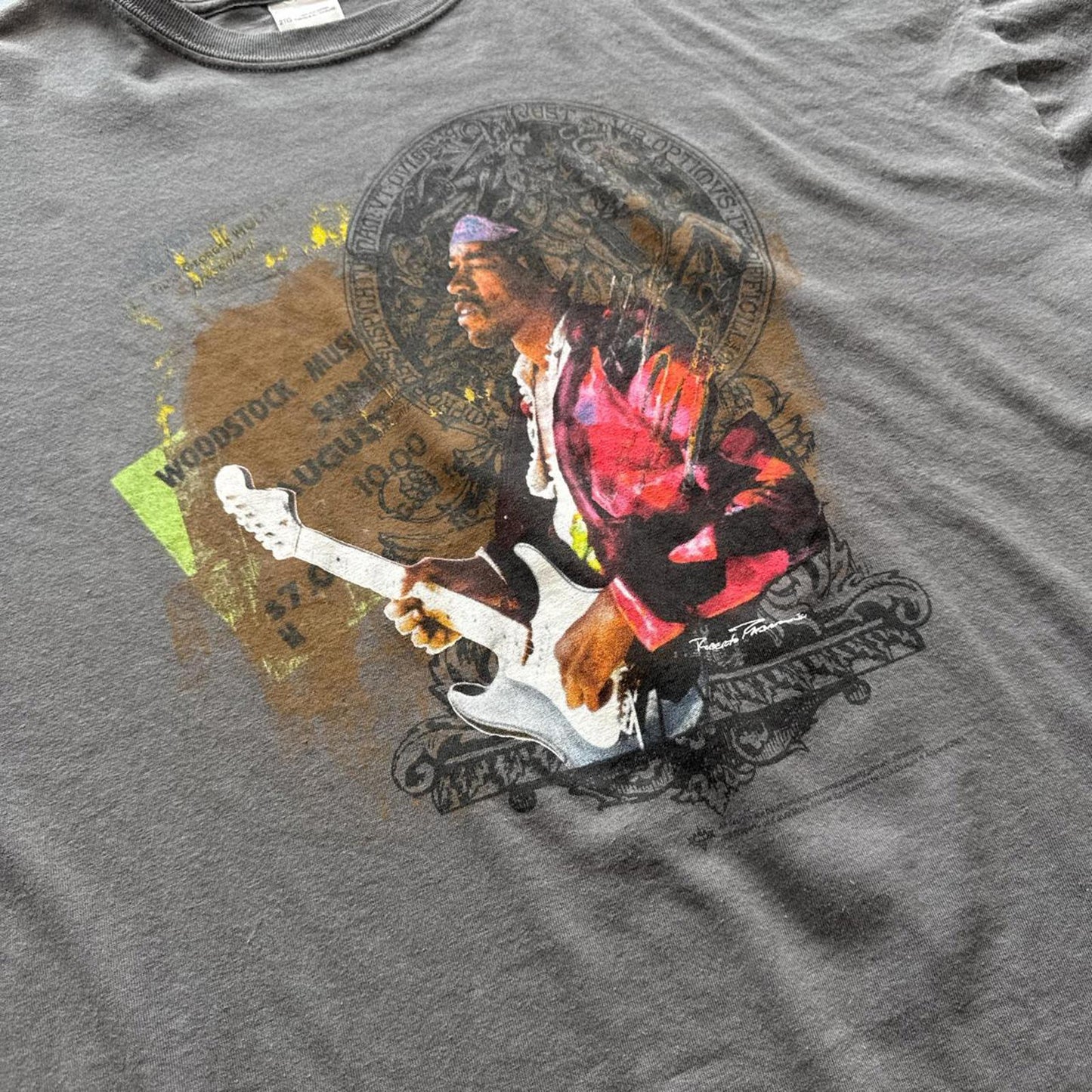 Jimi Hendrix Vintage Y2k 2007 Rock Music Faded Grey T-Shirt [COPY]