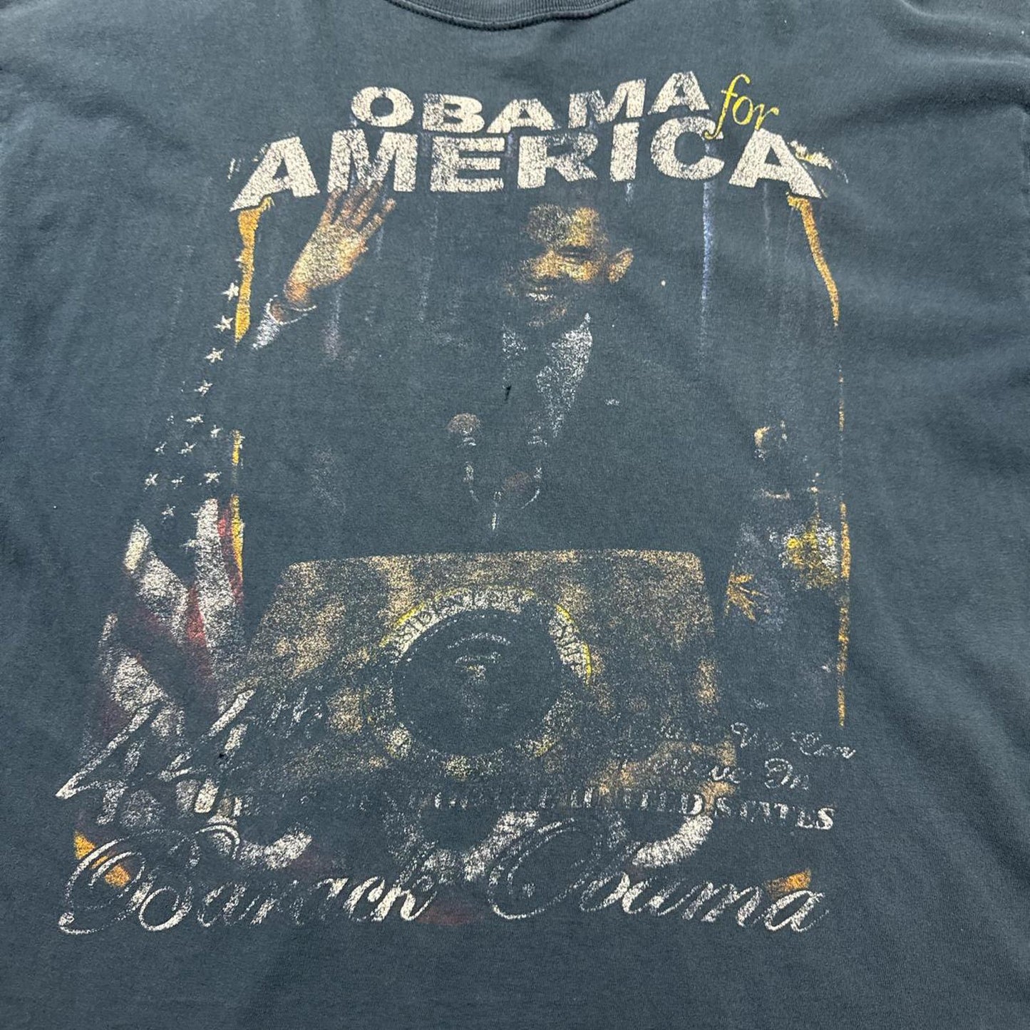 Obama Rap Style Faded 2008 Obama for President Y2k T-Shirt  [COPY]