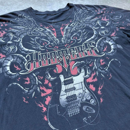 Hooters Vintage Y2K “Guitar & Dragons” Graphic T-shirt  [COPY]