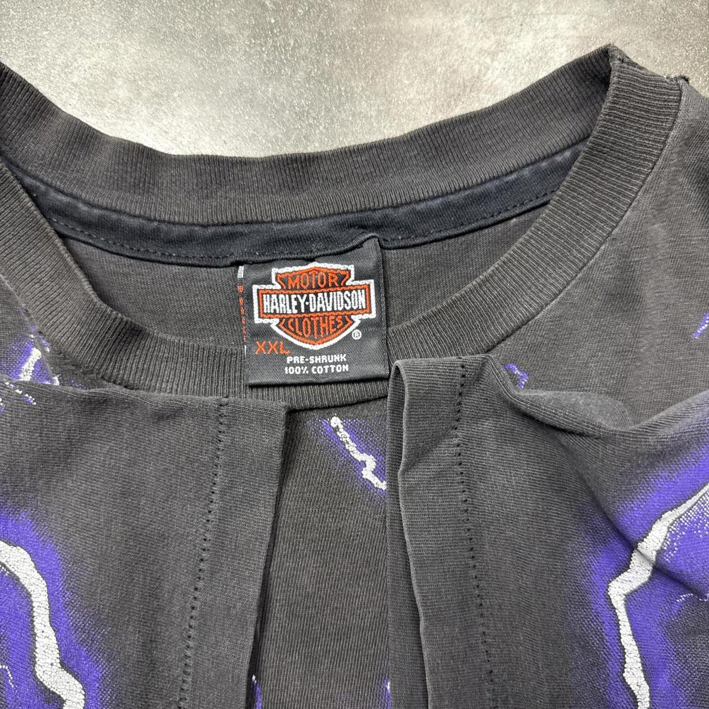 Harley Davidson Thunder Lightning AOP Vintage Faded T-Shirt [COPY]