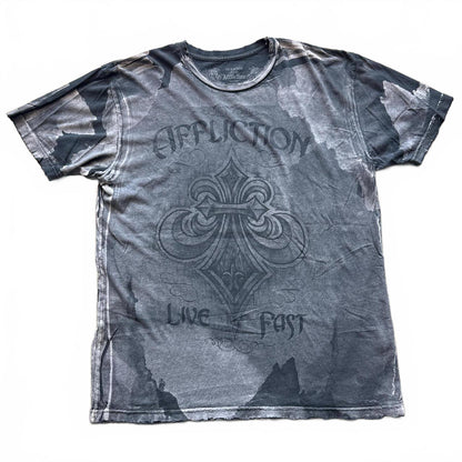 Affliction Acid Wash Black & Grey Distressed T-shirt [COPY]