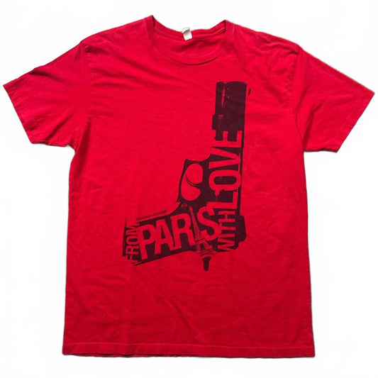 "From Paris with Love" Gun Y2k Red Graphic T-Shirt [COPY]