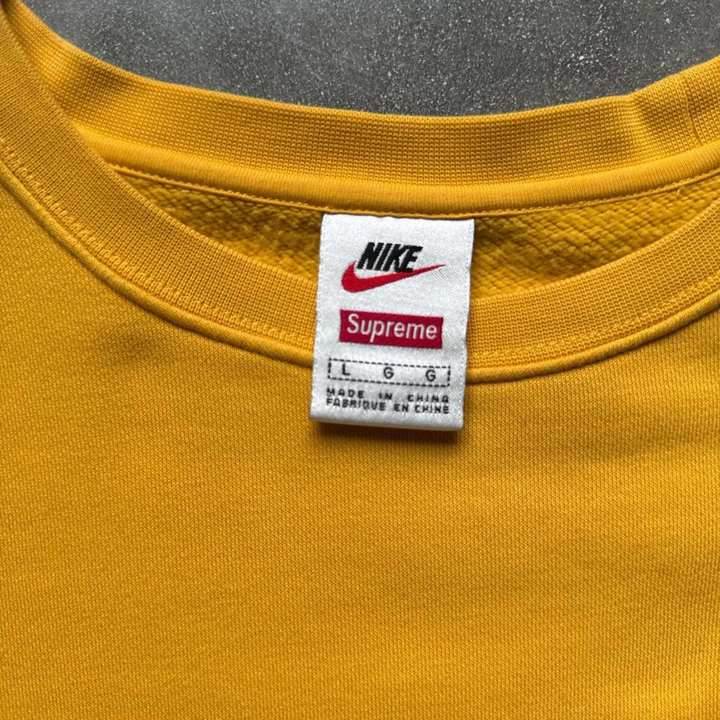 Supreme X Nike Mustard Sleeve Logo Crewneck Sweatshirt  [COPY]