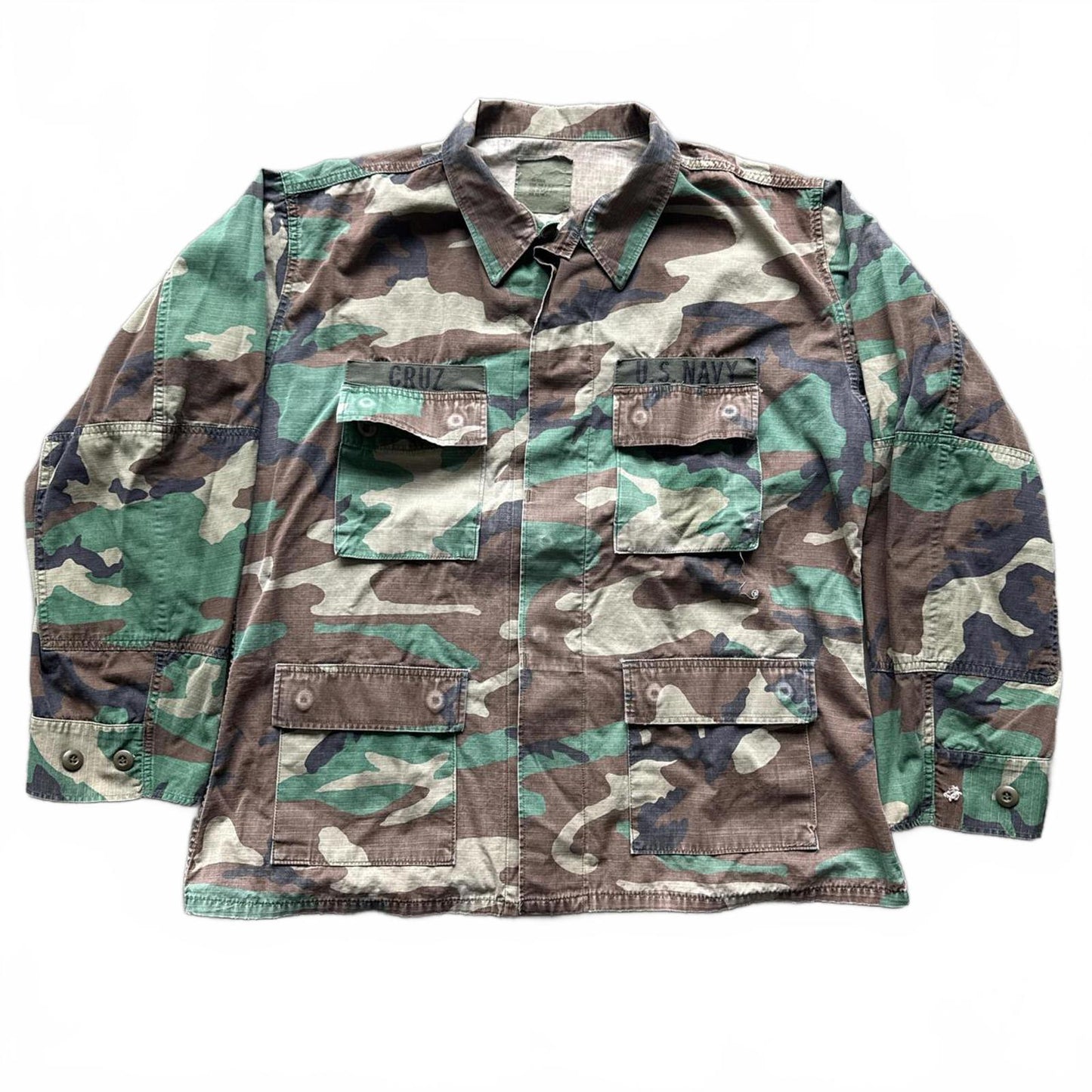 USA Navy Military Camouflage 1990’s Button Up Utility Jacket [COPY]