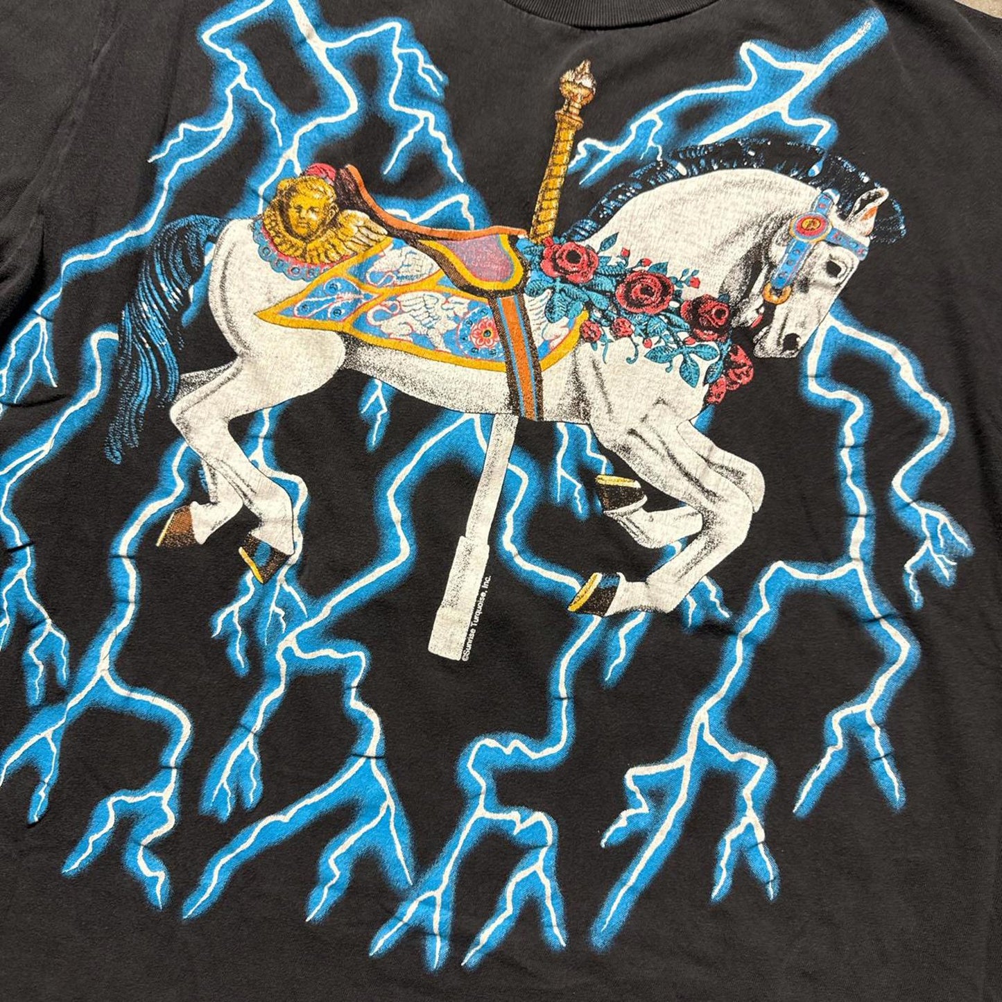 American Thunder Lighting Carousel Horse 90s Graphic T-Shirt [COPY]