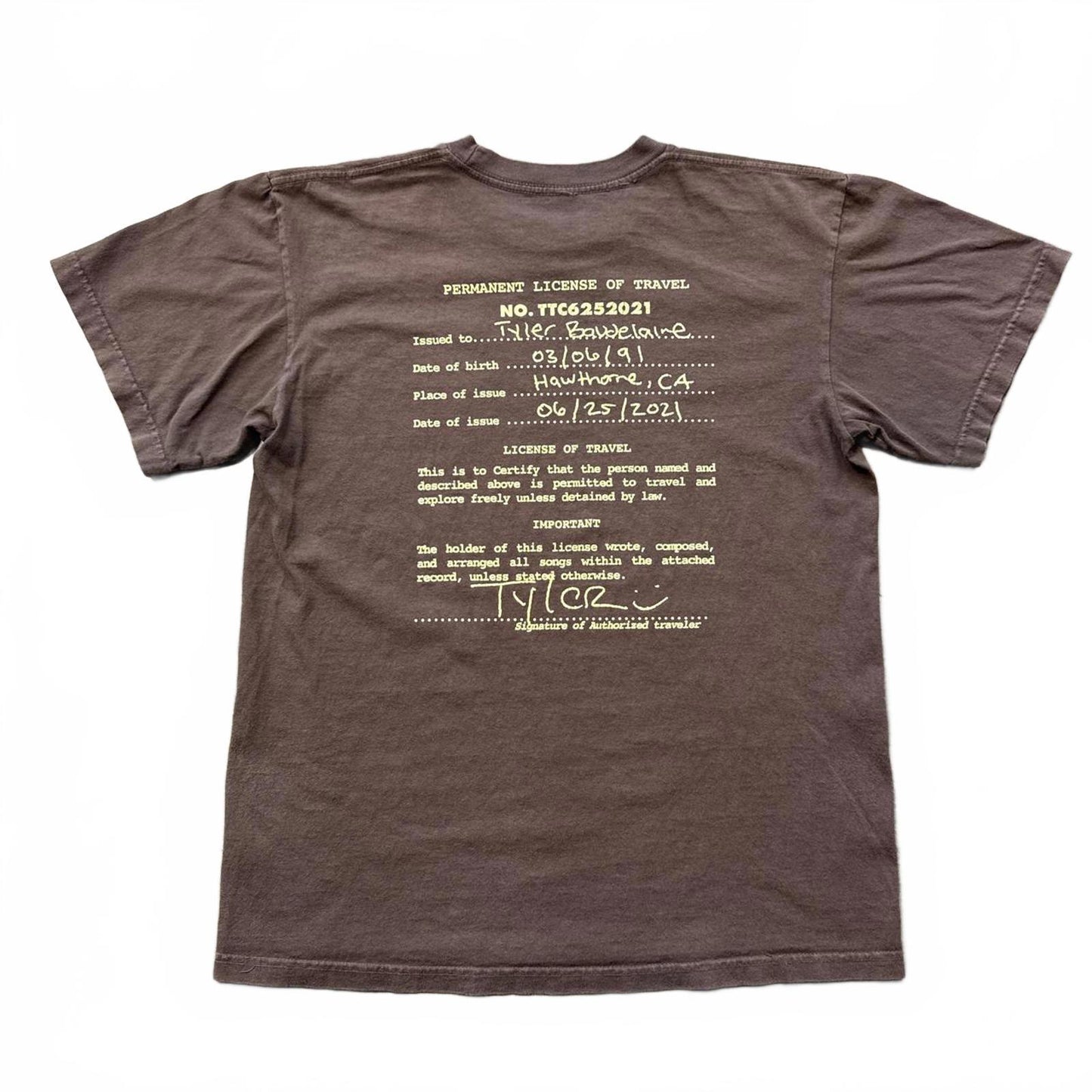 Tyler The Creator Call Me If You Get Lost Tour T-Shirt [COPY]