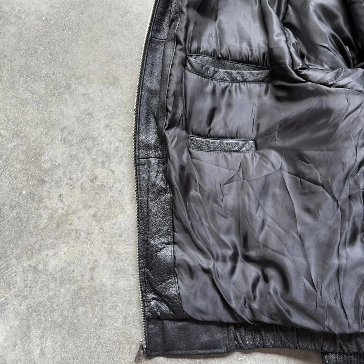 Vilanto French Vintage Skeleton Leather Full Zip Up Jacket [COPY]